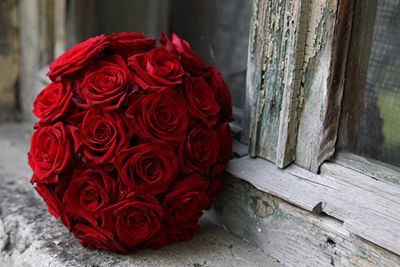 Bouquet de mariée roses rouges